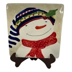 Oneida’s Snowmates Cream Square Earthenware Salad Plate
